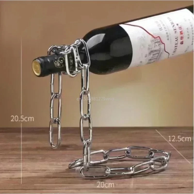 Iron Chain Floating Wine Holder - Just Endless